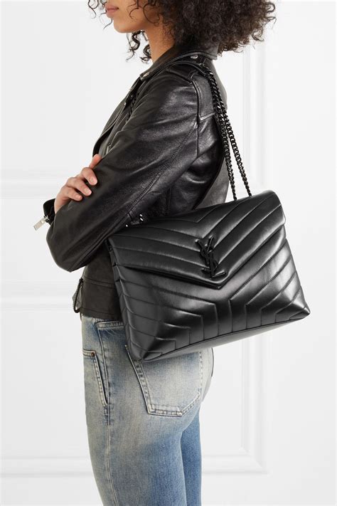 ysl leather strap bag|ysl quilted tote bag.